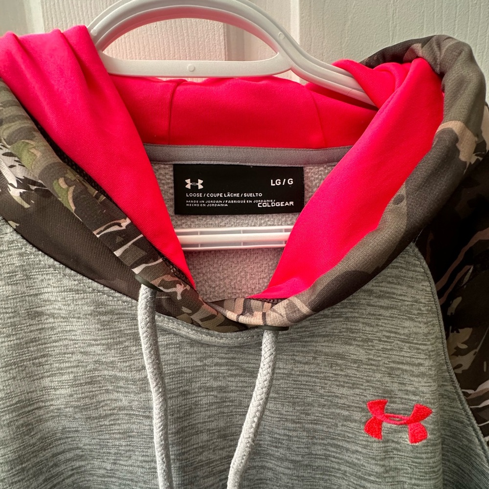L Under Armour Cold Gear Hooded Sweatshirt - Picture 2 of 3